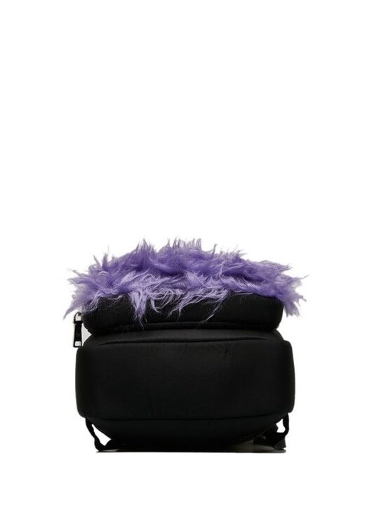 Prada Frankenstein Backpack Black Purple Nylon Fur